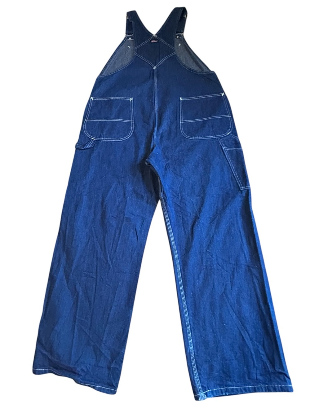 Dickies Denim Bib Overalls Carpenter Workwear Blue Men’s 40x30 - Picture 2 of 16